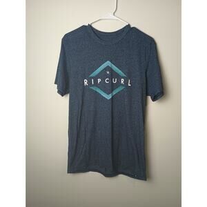 Rip Curl Standard Fit Men's Graphic Logo T-Shirt Blue Size Medium Outdoors Gym